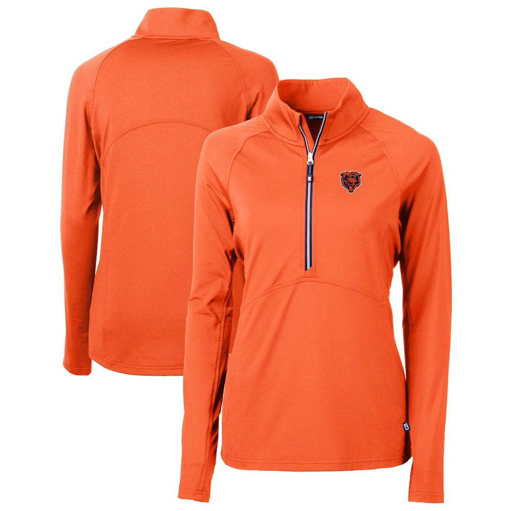 NFL Chicago Bears Cutter & Buck Women's Throwback Logo Adapt Eco Knit Stretch Recycled Half-Zip Pullover Top