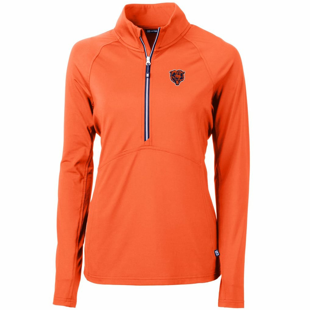 NFL Chicago Bears Cutter & Buck Women's Throwback Logo Adapt Eco Knit Stretch Recycled Half-Zip Pullover Top