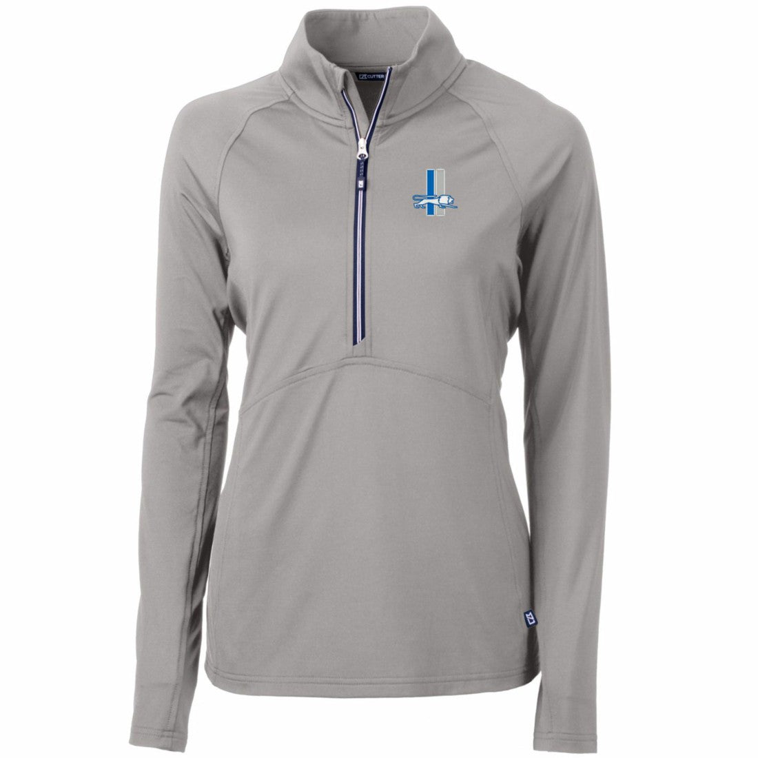 NFL Detroit Lions Cutter & Buck Women's Throwback Logo Adapt Eco Knit Stretch Recycled Half-Zip Pullover Top