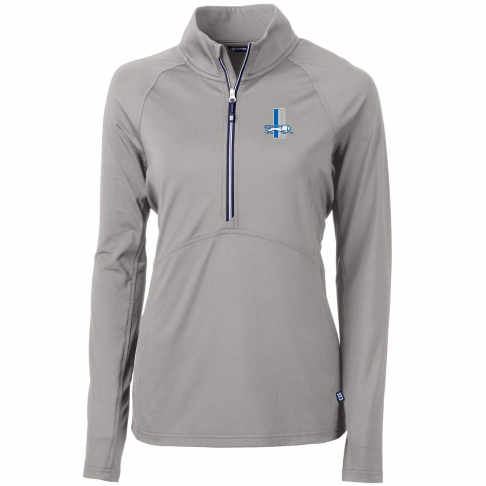 NFL Detroit Lions Cutter & Buck Women's Throwback Logo Adapt Eco Knit Stretch Recycled Half-Zip Pullover Top