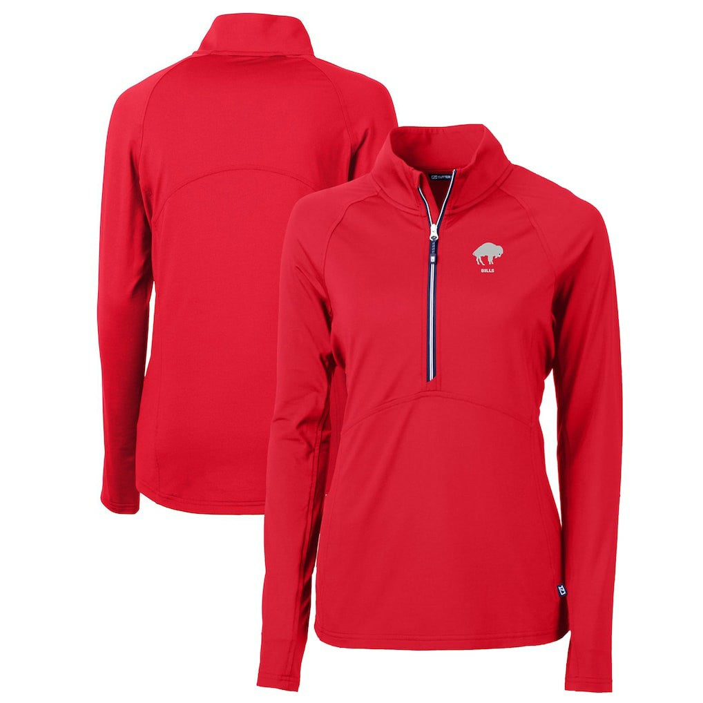 NFL Buffalo Bills Cutter & Buck Women's Throwback Logo Adapt Eco Knit Stretch Recycled Half-Zip Pullover Top