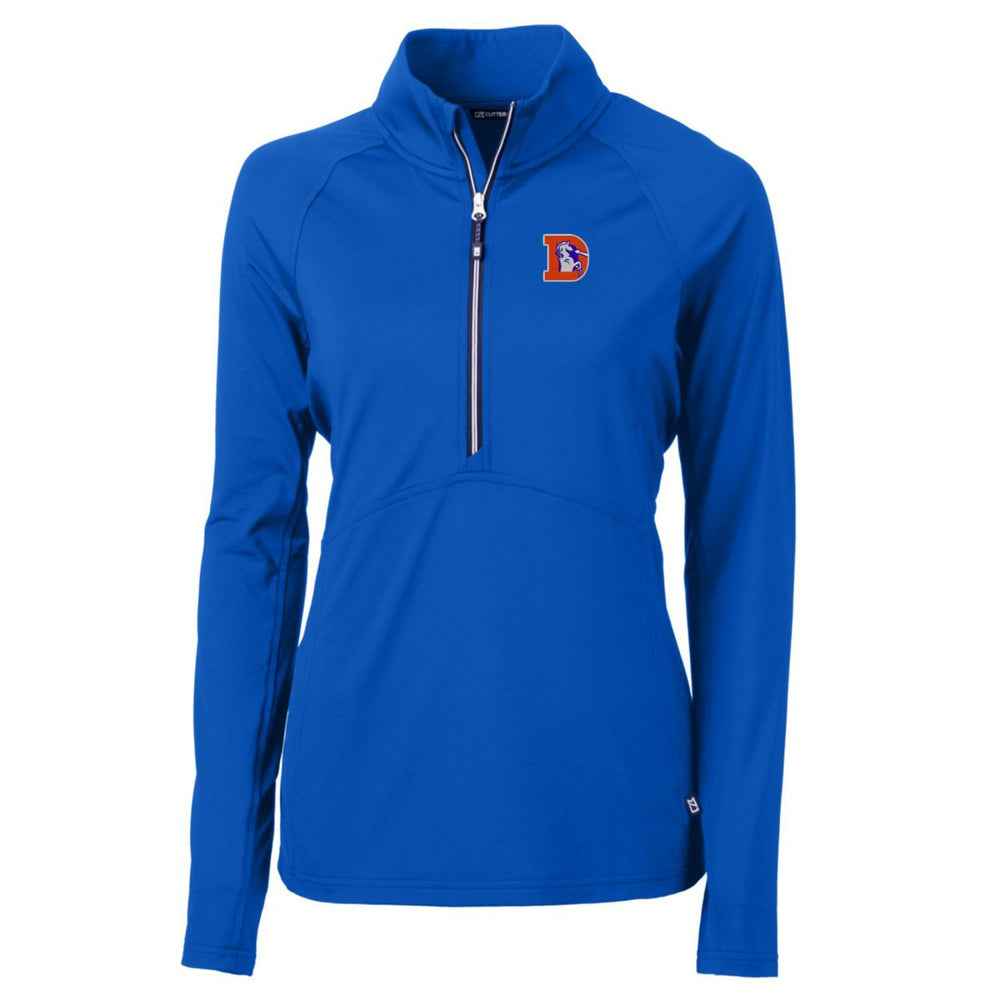 NFL Denver Broncos Cutter & Buck Women's Throwback Logo Adapt Eco Knit Stretch Recycled Half-Zip Pullover Top