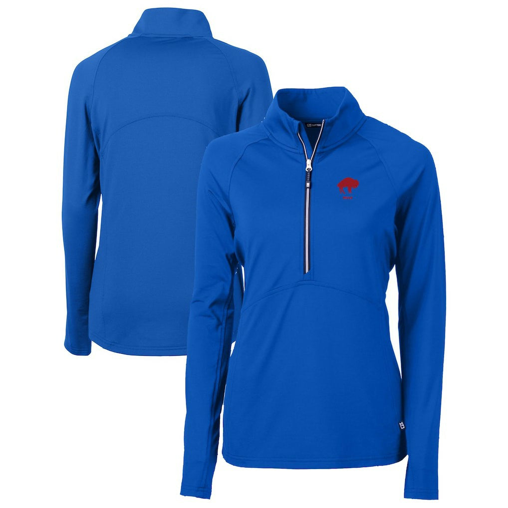 NFL Buffalo Bills Cutter & Buck Women's Throwback Logo Adapt Eco Knit Stretch Recycled Half-Zip Pullover Top