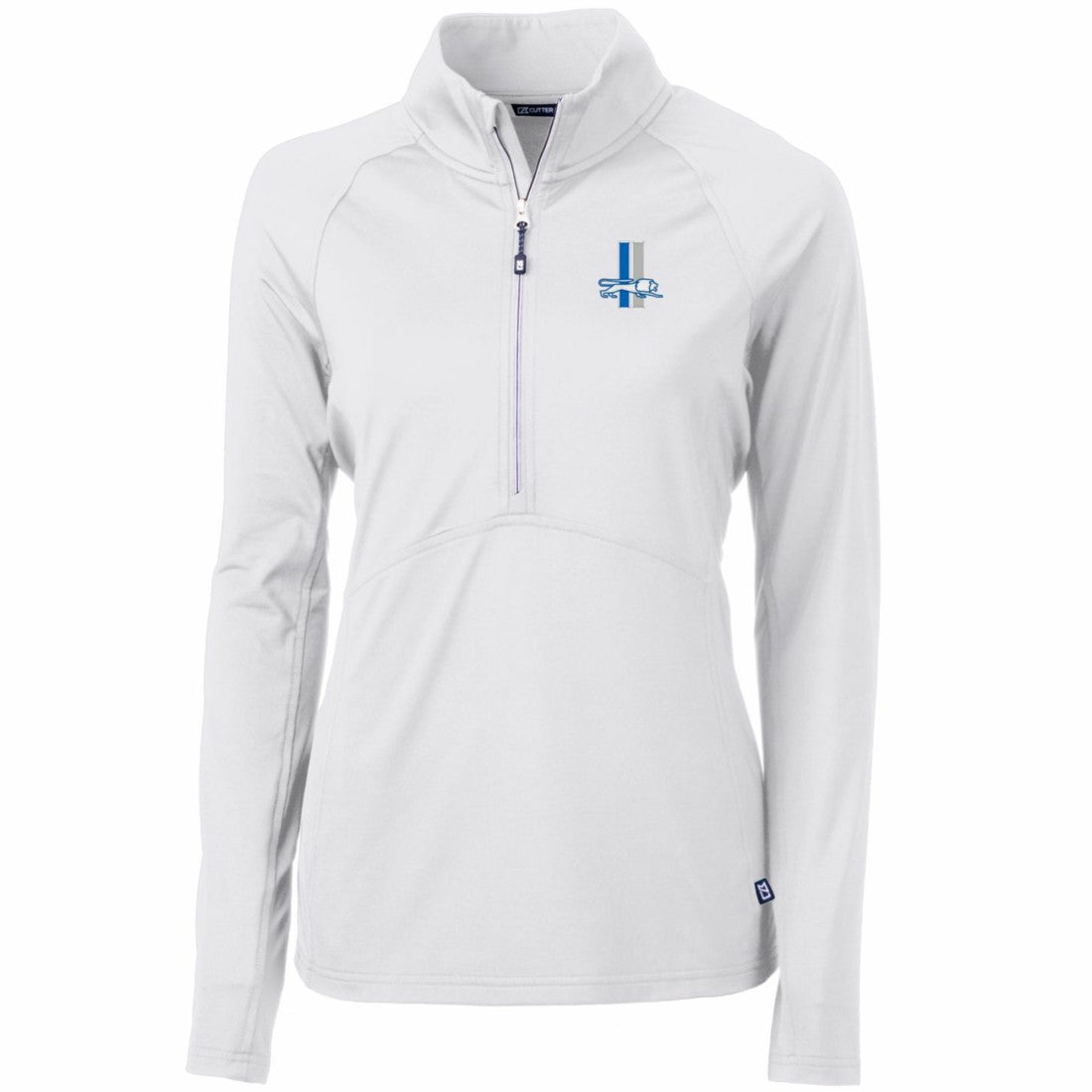 NFL Detroit Lions Cutter & Buck Women's Throwback Logo Adapt Eco Knit Stretch Recycled Half-Zip Pullover Top