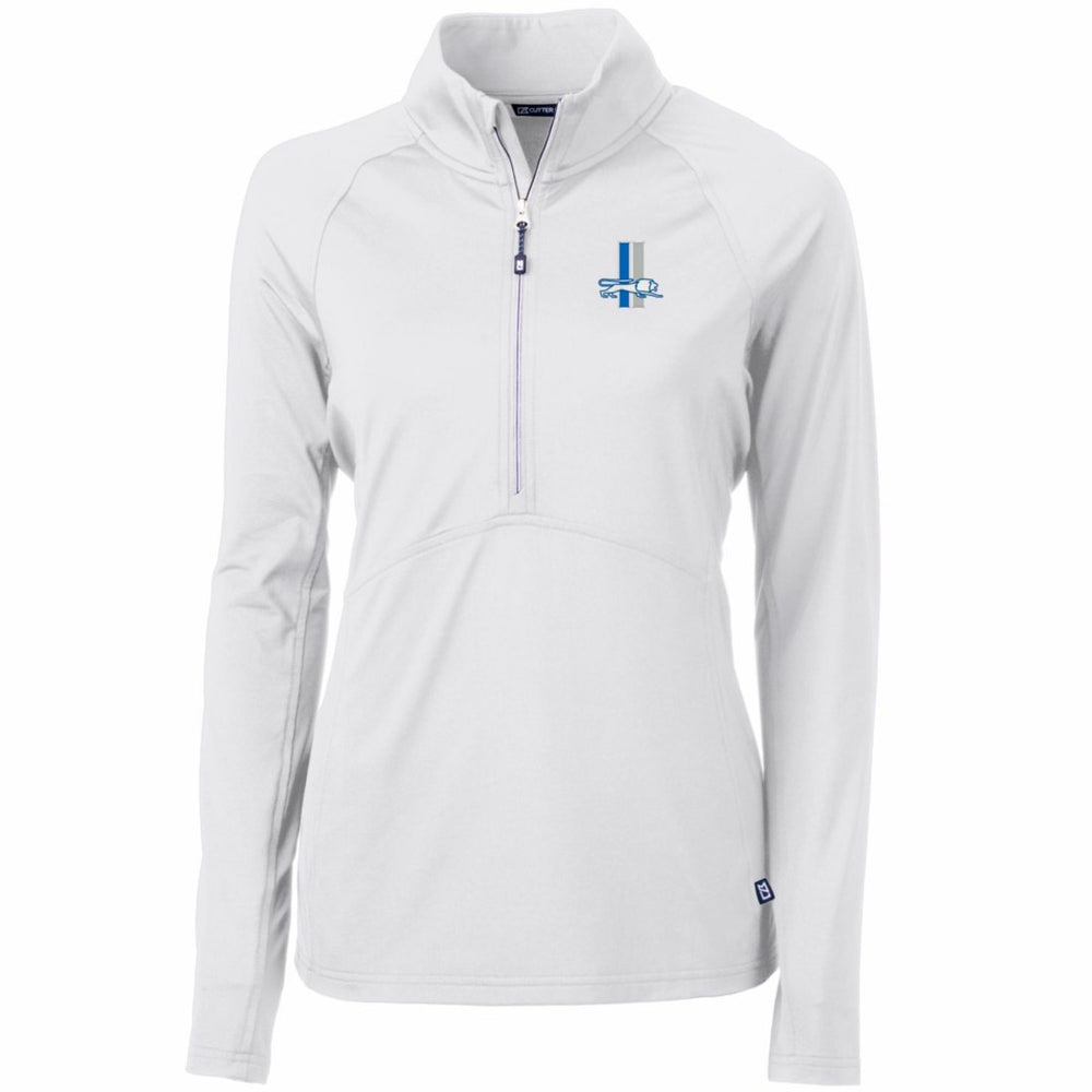 NFL Detroit Lions Cutter & Buck Women's Throwback Logo Adapt Eco Knit Stretch Recycled Half-Zip Pullover Top