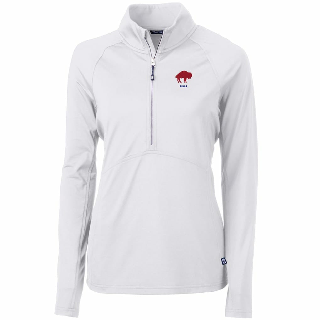NFL Buffalo Bills Cutter & Buck Women's Throwback Logo Adapt Eco Knit Stretch Recycled Half-Zip Pullover Top