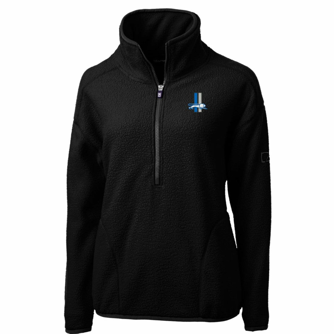 NFL Detroit Lions Cutter & Buck Women's Throwback Logo Cascade Eco Sherpa Fleece Half-Zip Pullover Jacket