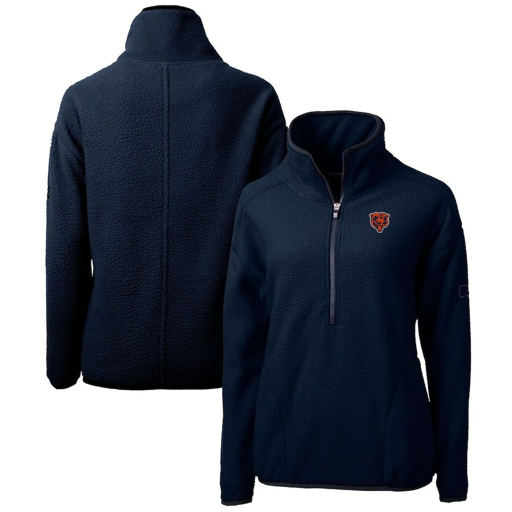 NFL Chicago Bears Cutter & Buck Women's Throwback Logo Cascade Eco Sherpa Fleece Half-Zip Pullover Jacket