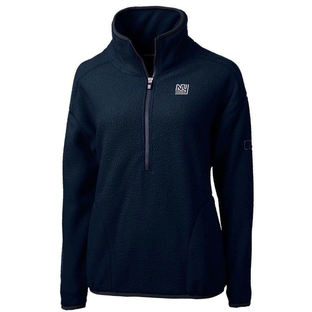 NFL New York Giants Cutter & Buck Women's Throwback Logo Cascade Eco Sherpa Fleece Half-Zip Pullover Jacket