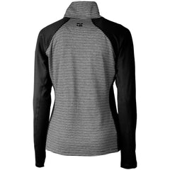 NFL San Francisco 49ers Cutter & Buck Women's Throwback Logo Forge Tonal Stripe Stretch Half-Zip Pullover Top