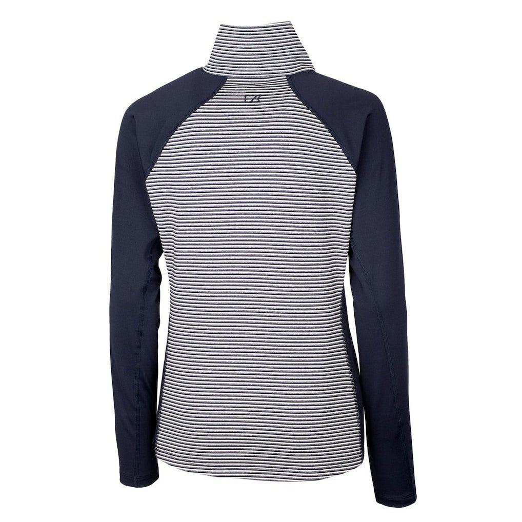 NFL Los Angeles Chargers Cutter & Buck Women's Throwback Logo Forge Tonal Stripe Stretch Half-Zip Pullover Top