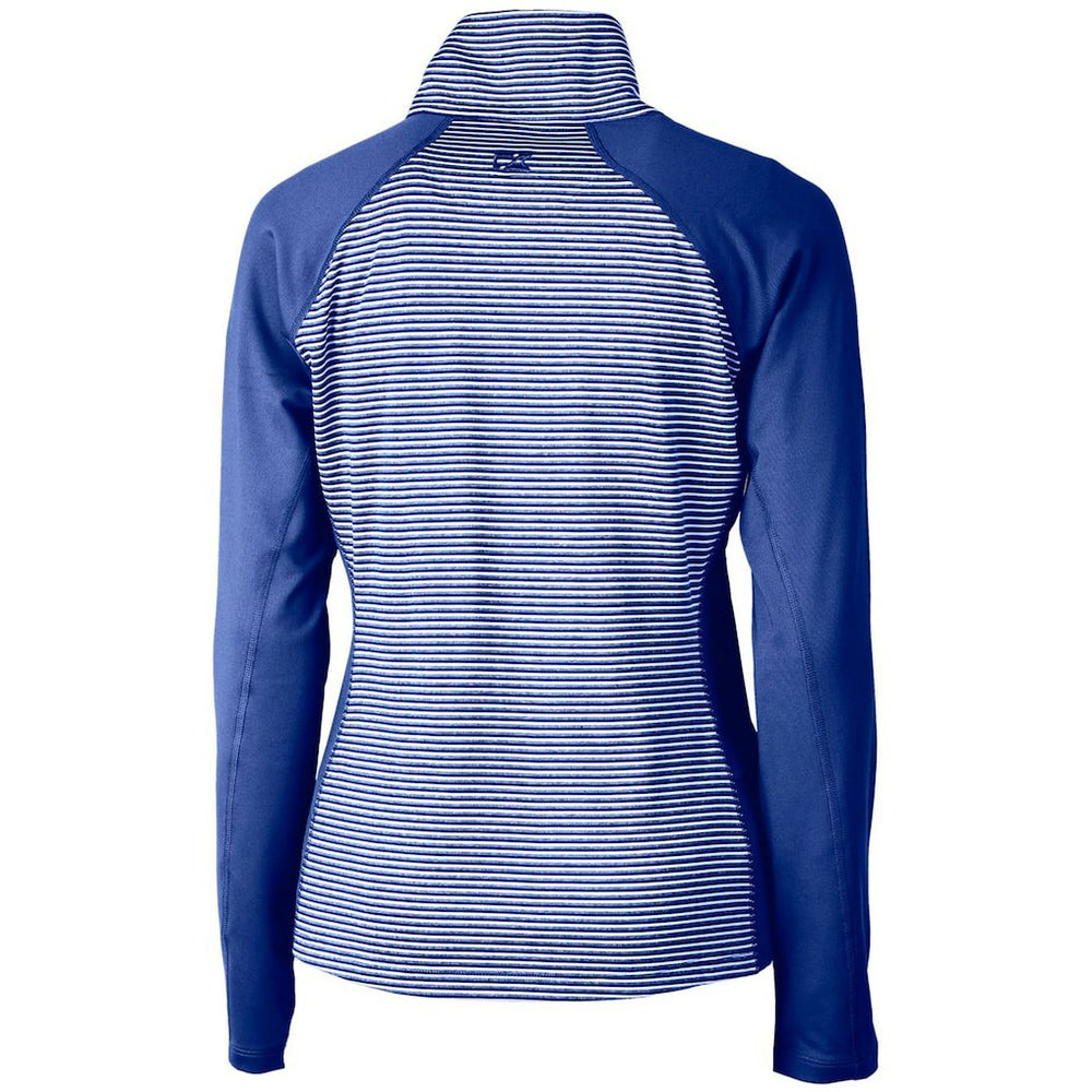 NFL Seattle Seahawks Cutter & Buck Women's Throwback Logo Forge Tonal Stripe Stretch Half-Zip Pullover Top