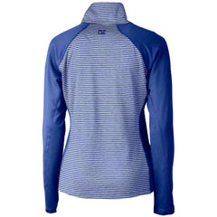 NFL Seattle Seahawks Cutter & Buck Women's Throwback Logo Forge Tonal Stripe Stretch Half-Zip Pullover Top