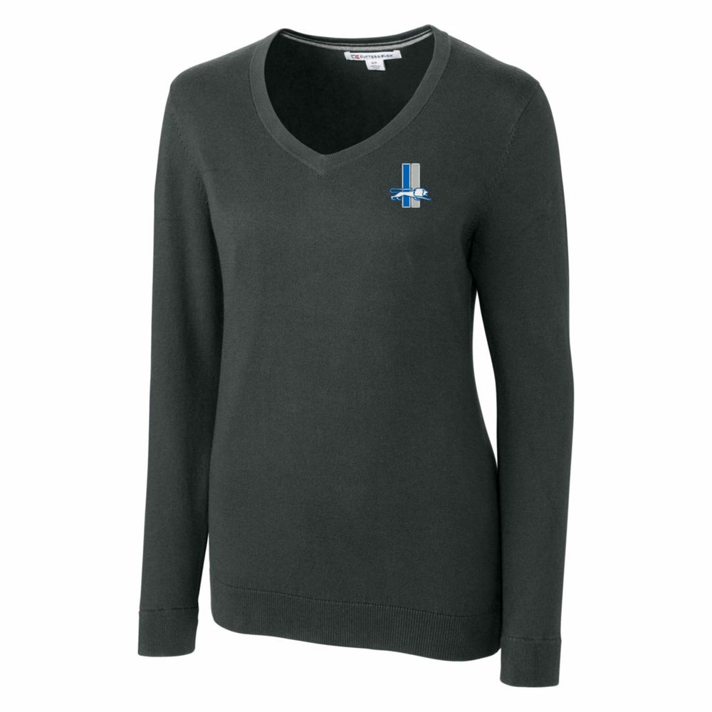 NFL Detroit Lions Cutter & Buck Women's Throwback Logo Lakemont Tri-Blend V-Neck Sweater