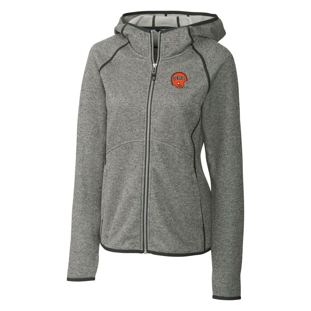NFL Cincinnati Bengals Cutter & Buck Women's Throwback Logo Mainsail Full-Zip Jacket