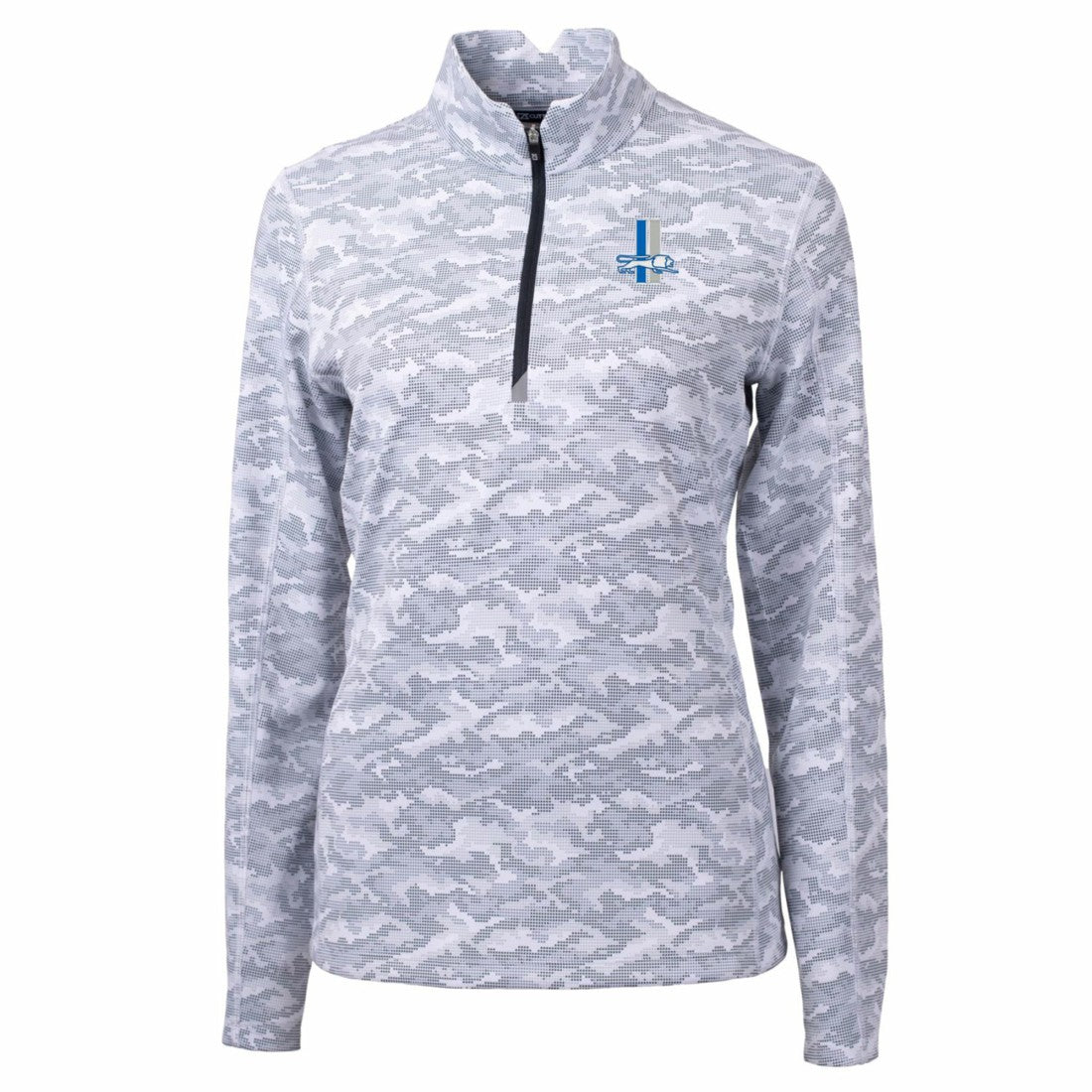 NFL Detroit Lions Cutter & Buck Women's Throwback Logo Traverse Camo Quarter-Zip Pullover Top
