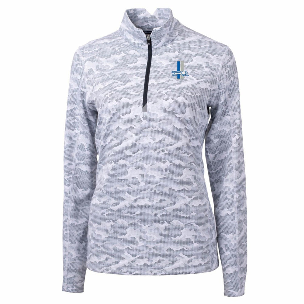 NFL Detroit Lions Cutter & Buck Women's Throwback Logo Traverse Camo Quarter-Zip Pullover Top