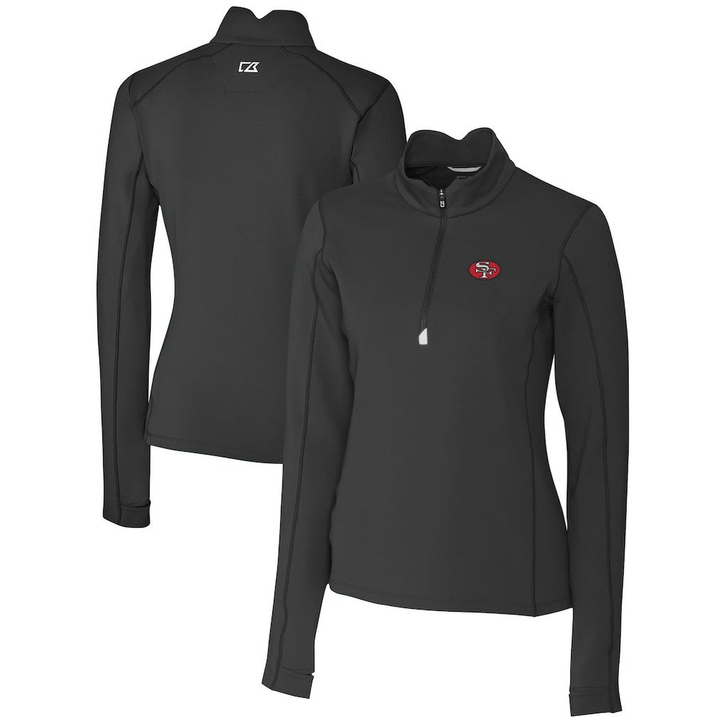 NFL San Francisco 49ers Cutter & Buck Women's Throwback Logo Traverse Stretch Quarter-Zip Pullover Top