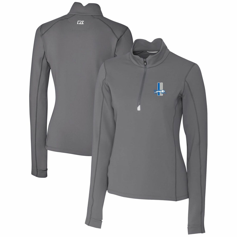 NFL Detroit Lions Cutter & Buck Women's Throwback Logo Traverse Stretch Quarter-Zip Pullover Top
