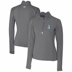 NFL Detroit Lions Cutter & Buck Women's Throwback Logo Traverse Stretch Quarter-Zip Pullover Top
