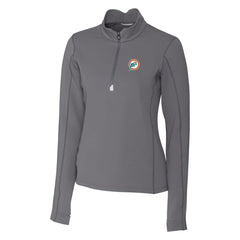 NFL Miami Dolphins Cutter & Buck Women's Throwback Logo Traverse Stretch Quarter-Zip Pullover Top