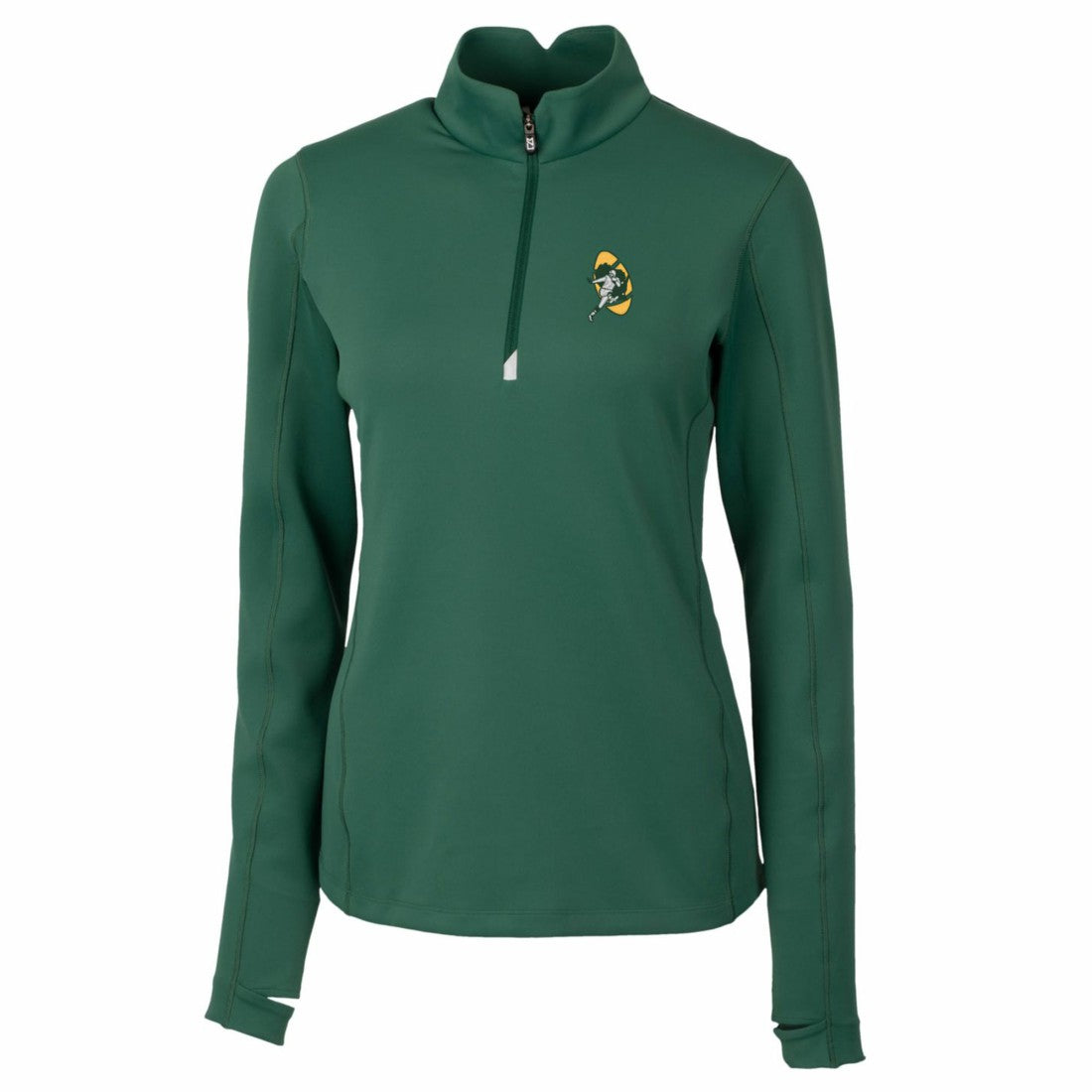 NFL Green Bay Packers Cutter & Buck Women's Throwback Logo Traverse Stretch Quarter-Zip Pullover Top