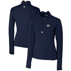 NFL New York Giants Cutter & Buck Women's Throwback Logo Traverse Stretch Quarter-Zip Pullover Top