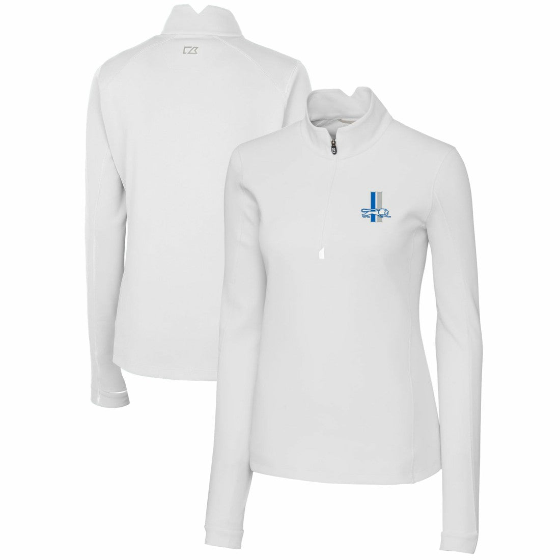 NFL Detroit Lions Cutter & Buck Women's Throwback Logo Traverse Stretch Quarter-Zip Pullover Top