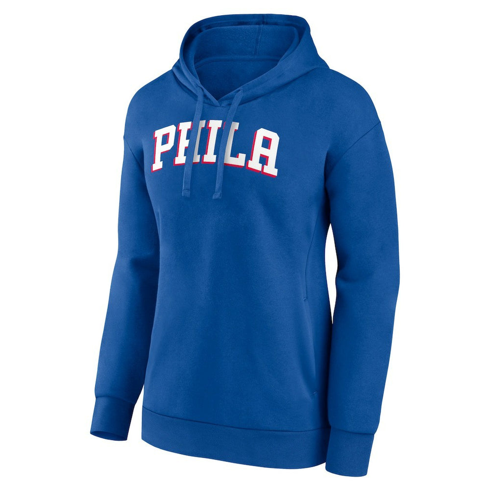 Philadelphia 76ers Women's Wordmark Alt Pullover Hoodie - Royal for sale