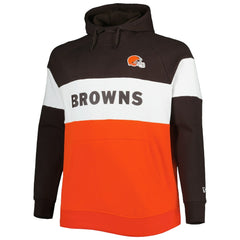 NFL Cleveland Browns Big & Tall Current Colorblock Raglan Fleece Pullover Hoodie