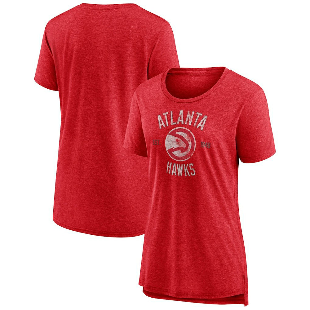 Atlanta Hawks Women's Heritage Tri-Blend T-Shirt - Heather Red on sale