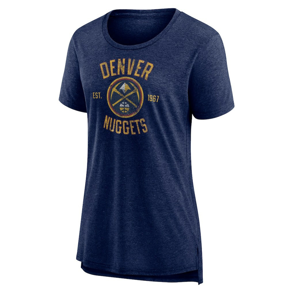 Denver Nuggets Women's Heritage Tri-Blend T-Shirt sale - Heather Navy online