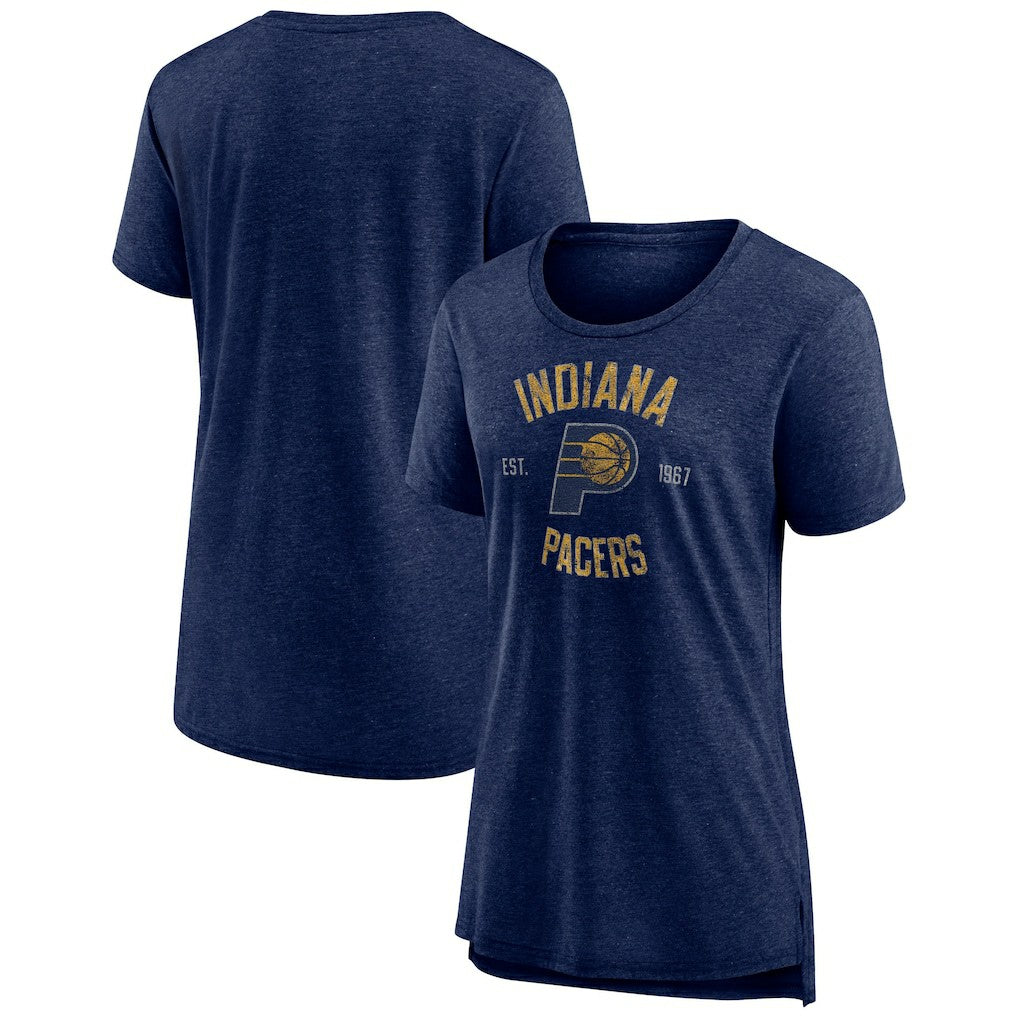 Indiana Pacers Women's Heritage Tri-Blend T-Shirt - Heather Navy for sale