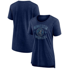 Minnesota Timberwolves Women's Heritage Tri-Blend T-Shirt - Heather Navy on sale