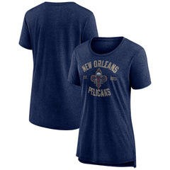 New Orleans Pelicans Women's Heritage Tri-Blend T-Shirt - Heather Navy online