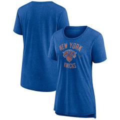 New York Knicks Women's Heritage Tri-Blend T-Shirt - Heather Blue discount