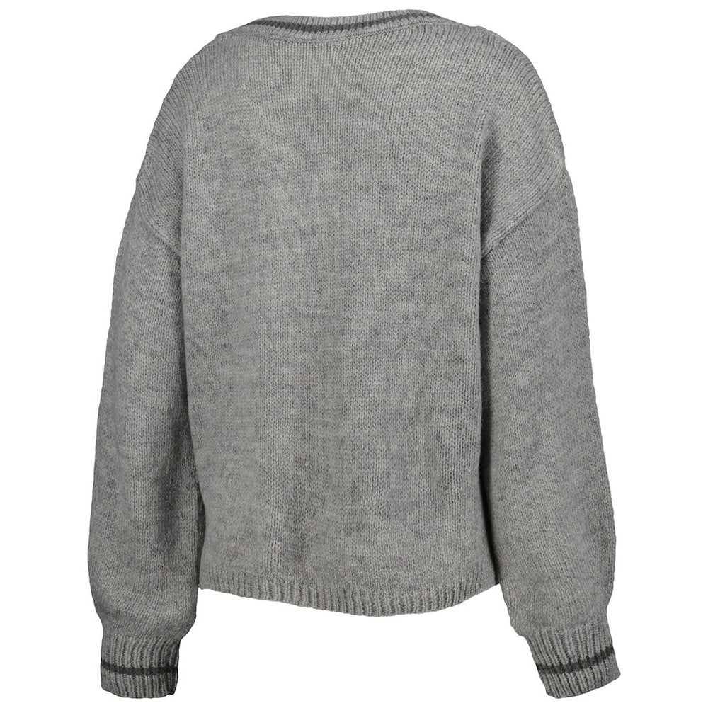 Brooklyn Nets Lusso Women's Scarletts Lantern Sleeve Tri-Blend V-Neck Pullover Sweater - Gray on sale