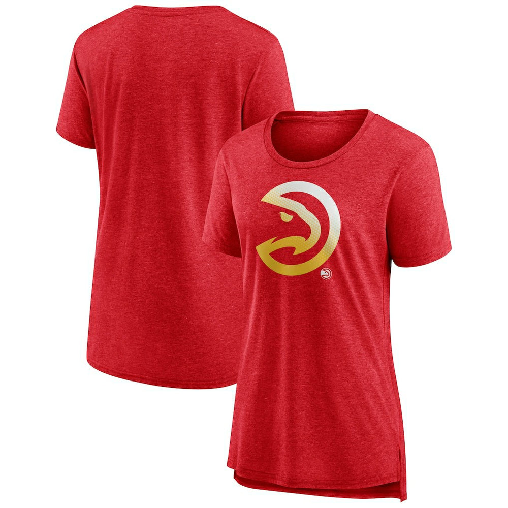 Atlanta Hawks Women's Gradient Logo Tri-Blend T-Shirt - Heather Red on sale