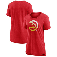 Atlanta Hawks Women's Gradient Logo Tri-Blend T-Shirt - Heather Red on sale