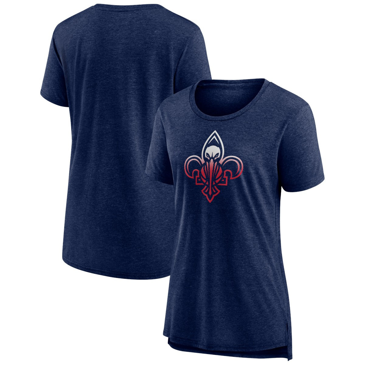 New Orleans Pelicans Women's Gradient Logo Tri-Blend T-Shirt - Heather Navy discount