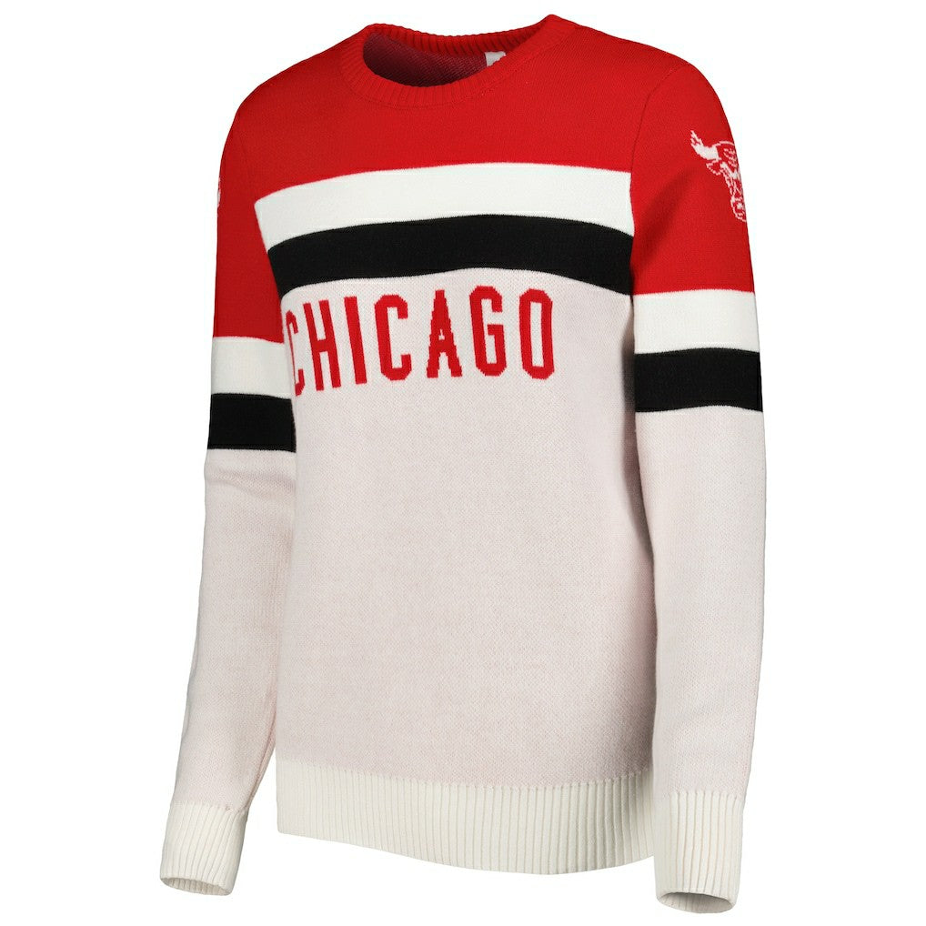 Chicago Bulls Lusso Women's Dominique Pullover Sweater - Red/Cream outlet