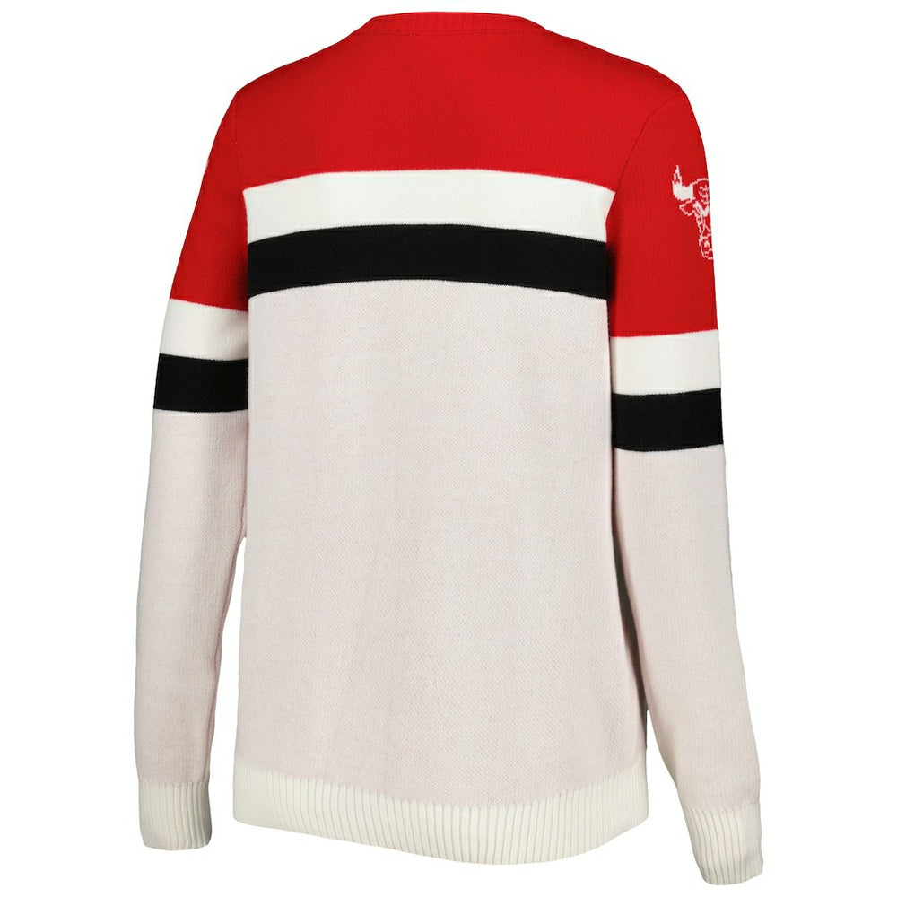 Chicago Bulls Lusso Women's Dominique Pullover Sweater - Red/Cream outlet