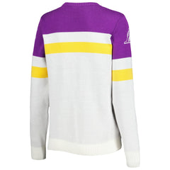 Los Angeles Lakers Lusso Women's Dominique Pullover Sweater - Purple/Cream outlet