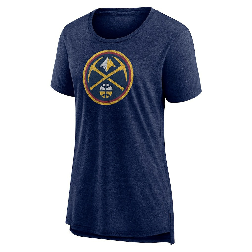 Denver Nuggets Women's Distressed Logo Tri-Blend T-Shirt sale - Heather Navy online