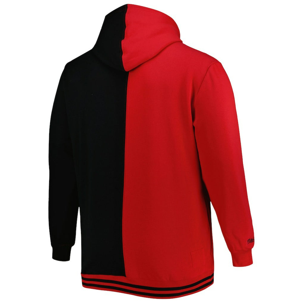 Atlanta Hawks Hardwood Classics Big & Tall Hardwood Classics Split Pullover Hoodie - Red/Black | Mitchell & Ness cheap