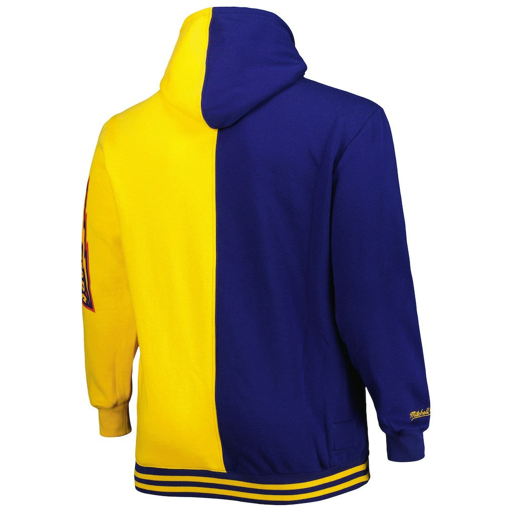 Golden State Warriors Big & Tall Hardwood Classics Split Pullover Hoodie sale - Navy/Gold | Mitchell & Ness discount
