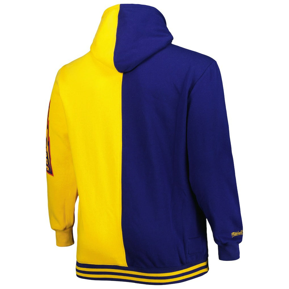 Golden State Warriors Big & Tall Hardwood Classics Split Pullover Hoodie sale - Navy/Gold | Mitchell & Ness discount