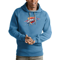 Oklahoma City Thunder Antigua Team Logo Victory Pullover Hoodie - Light Blue shop