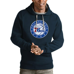Philadelphia 76ers Antigua Team Logo Victory Pullover Hoodie - Navy outlet