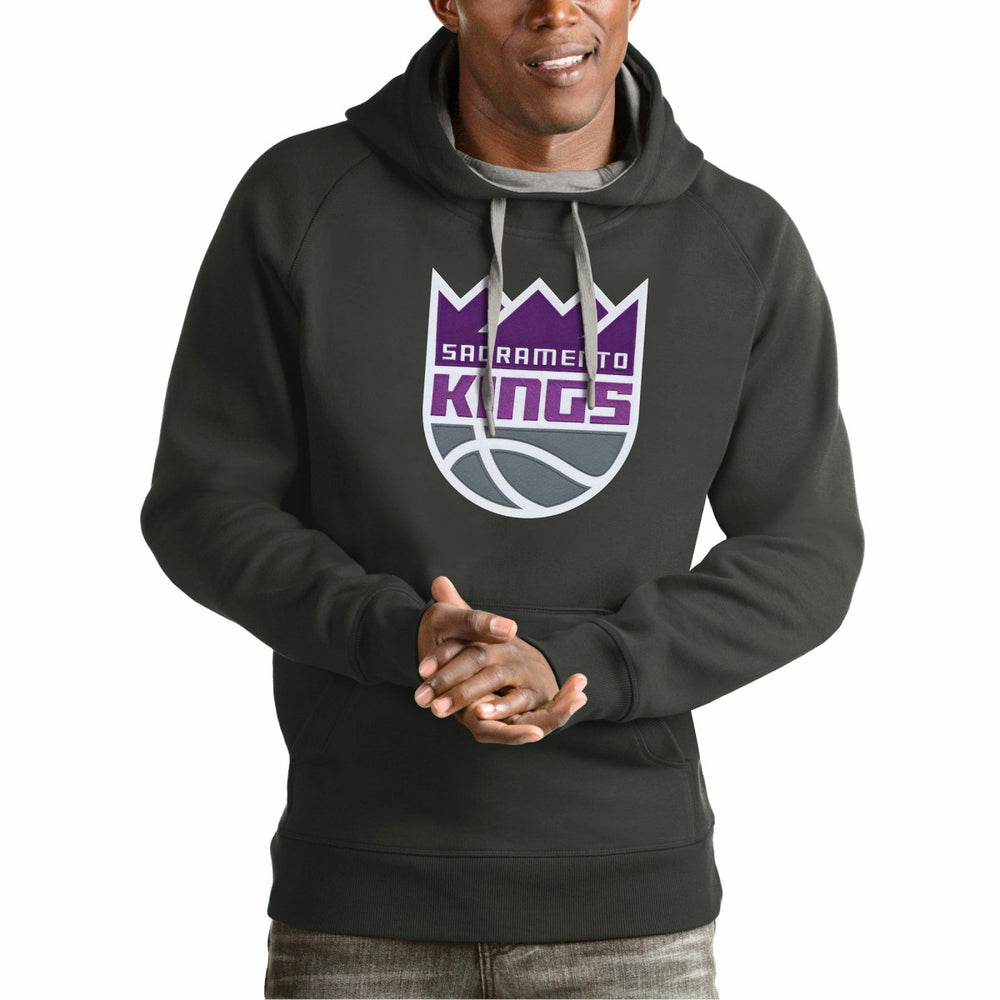 Sacramento Kings Antigua Team Logo Victory Pullover Hoodie - Charcoal discount